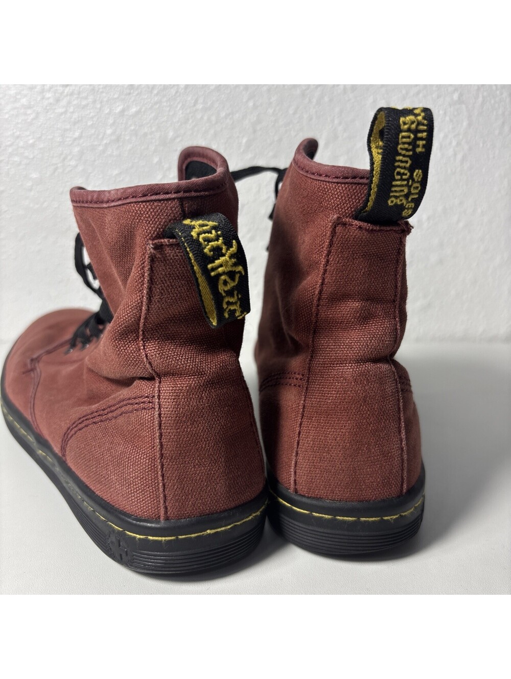 Dr. Martens Air Wair Shoreditch Boots Womens Size 7 Canvas Burgundy Maroon - Picture 6 of 8